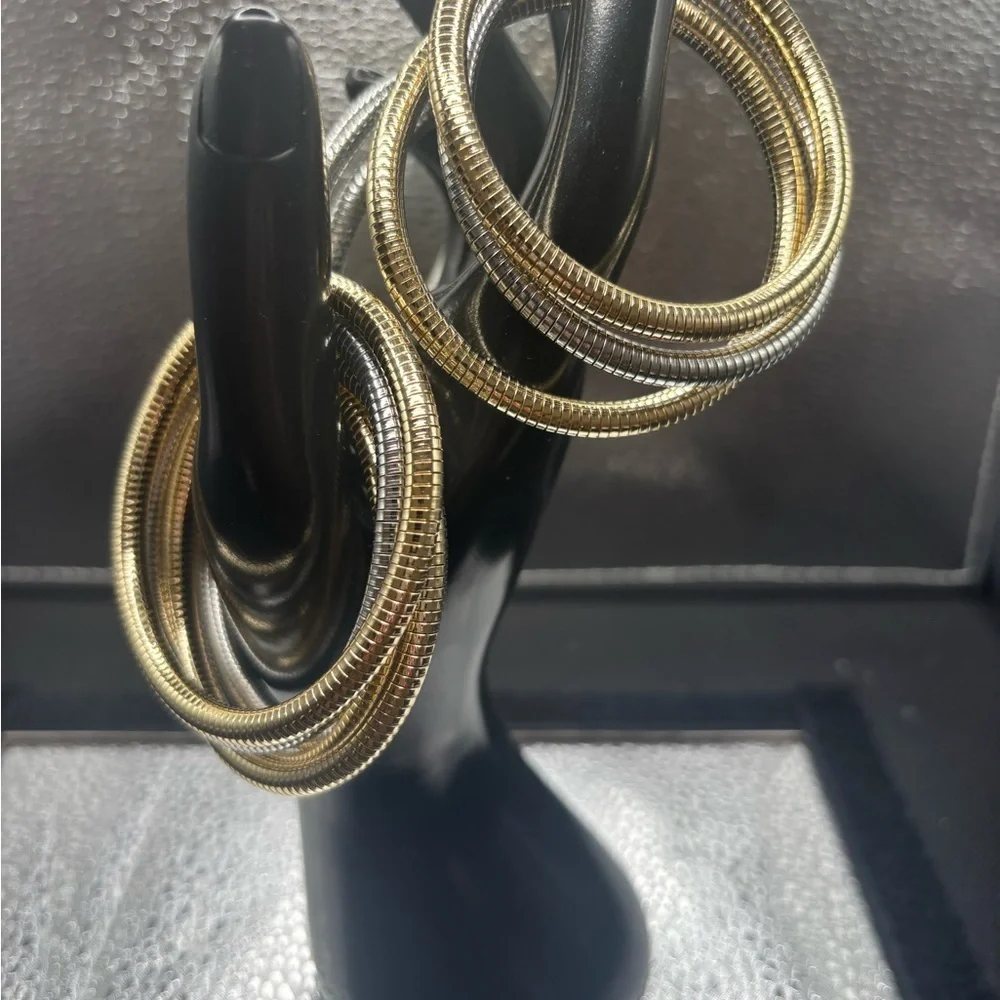 Elegant Gold and Silver Stretchy Bangles